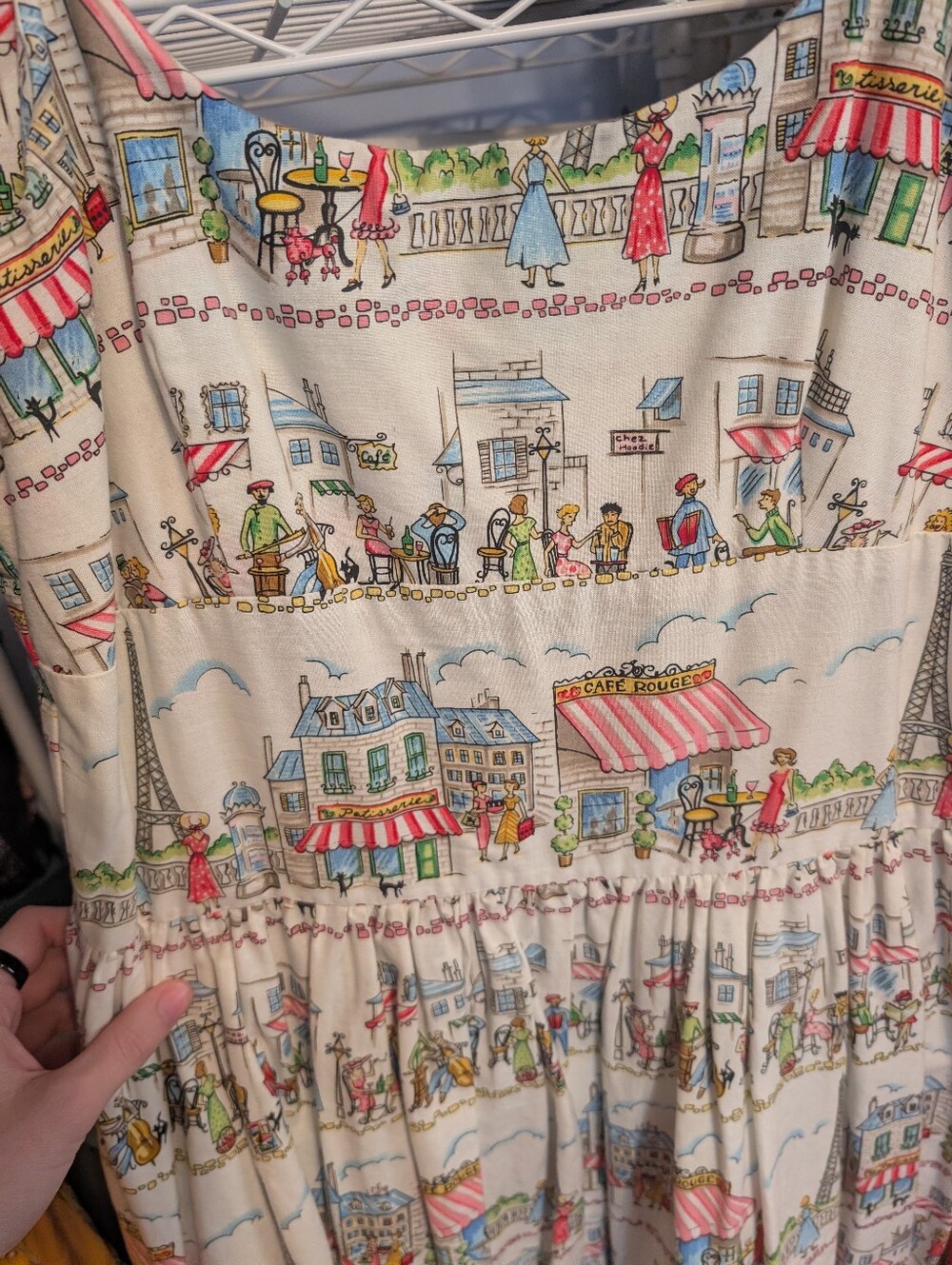 Bernie Dexter Cream Sundress with Pink & Blue City Toile - Picture 5 of 5